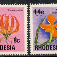 Rhodesia 1978 Surcharges set of 2 Flowers unmounted mint, SG 526-27*
