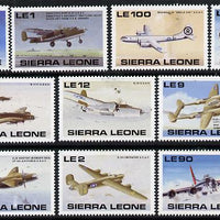 Sierra Leone 1990 50th Anniversary of end of World War II (American Aircraft) set of 10 unmounted mint, SG 1417-26*