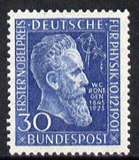 Germany - West 1951 50th Anniversary of Award to Röntgen - first Nobel Prize for Physics unmounted mint, SG 1073