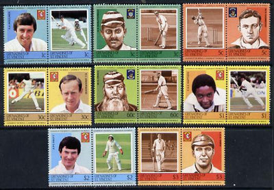 St Vincent - Grenadines 1984 Cricketers #1 (Leaders of the World) set of 16 unmounted mint (SG 291-306)