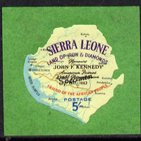 Sierra Leone 1964 Kennedy inscription on 5s Map with scarce SPECIMEN opt (publicity proof) unmounted mint as SG 305