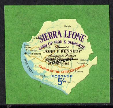 Sierra Leone 1964 Kennedy inscription on 5s Map with scarce SPECIMEN opt (publicity proof) unmounted mint as SG 305