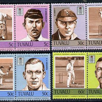 Tuvalu 1984 Cricketers (Leaders of the World) set of 8 unmounted mint, SG 281-88