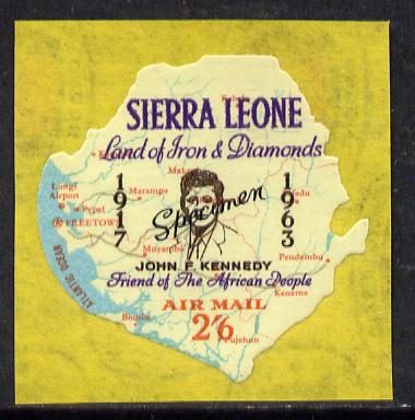 Sierra Leone 1964 Kennedy inscription on 2s6d Map with scarce SPECIMEN opt (publicity proof) unmounted mint as SG 309