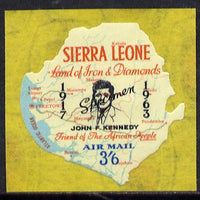 Sierra Leone 1964 Kennedy inscription on 3s6d Map with scarce SPECIMEN opt (publicity proof) unmounted mint as SG 310
