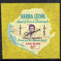 Sierra Leone 1964 Kennedy inscription on 6s Map with scarce SPECIMEN opt (publicity proof) unmounted mint as SG 311
