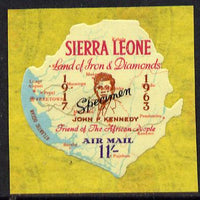 Sierra Leone 1964 Kennedy inscription on 11s Map with scarce SPECIMEN opt (publicity proof) unmounted mint as SG 312