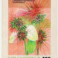 Nigeria 1987 Flowers - original hand-painted artwork for 30k value (Combretacea) by Francis Isibor on card 5" x 8.5" endorsed D1