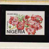 Nigeria 1986 Nigerian Life (?) - original hand-painted artwork showing Delonix Regia (Flower) by NSP&MCo artist (possibly intended for the definitive issue) on board 6" x 4"