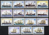Falkland Islands 1978 Mail Ships complete definitive set of 15 values 1p to £3 without imprint date unmounted mint, SG 331-45A