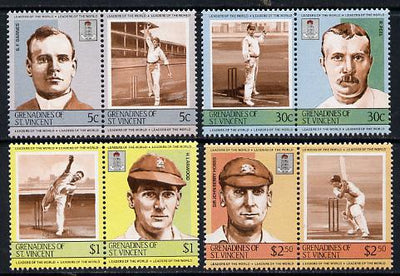 St Vincent - Grenadines 1984 Cricketers #2 (Leaders of the World) set of 8 unmounted mint (SG 331-38)