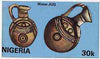 Nigeria 1990 Pottery - original hand-painted artwork for 30k value (Water Jug) by S O Nwasike similar to issued stamp on card 8.5" x 5" endorsed D4 with 'Bromide Proof' h/stamp on back