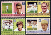 St Vincent 1985 Cricketers (Leaders of the World) set of 8 unmounted mint SG 842-49