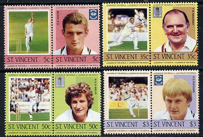 St Vincent 1985 Cricketers (Leaders of the World) set of 8 unmounted mint SG 842-49
