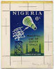 Nigeria 1963 Peaceful Use of Outer Space - original hand-painted artwork for issued 6d value (Mercury Capsule & Kano) by R Hegeman on board 4" x 5.5"