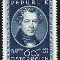 Austria 1951 Birth Anniversary of Joseph Lanner (Composer) unmounted mint Mi 964, SG 1229