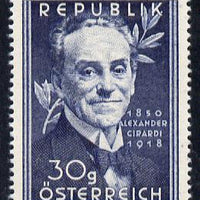 Austria 1950 Birth Centenary of Alexander Girardi (Actor) unmounted mint Mi 958, SG 1223
