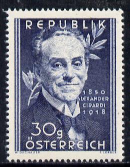 Austria 1950 Birth Centenary of Alexander Girardi (Actor) unmounted mint Mi 958, SG 1223