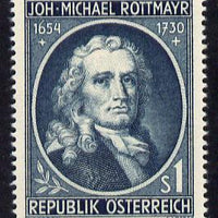 Austria 1954 Death Tercentenary of Rottmayr von Rosenbrunn (Painter) Mi 1007, SG 1263