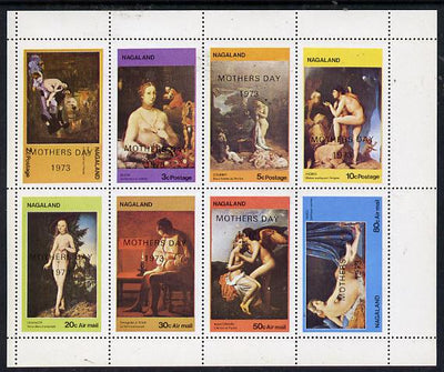 Nagaland 1973 Paintings of Nudes (opt'd Mothers Day 1973) perf,set of 8 values (2c to 80c) unmounted mint