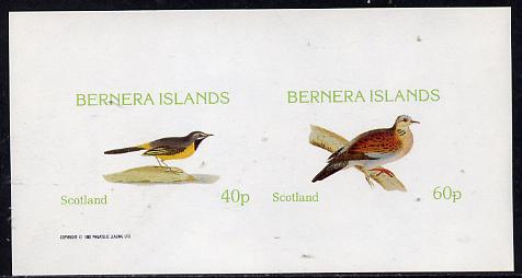 Bernera 1982 Birds #08 (Wagtail & Dove) imperf,set of 2 values (40p & 60p) unmounted mint