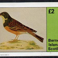 Bernera 1982 Birds #08 (Yellowthroat) imperf deluxe sheet (£2 value) unmounted mint