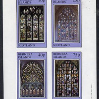 Bernera 1981 Stained Glass Church Windows imperf,set of 4 values (10p to 75p) unmounted mint