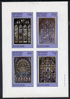 Bernera 1981 Stained Glass Church Windows imperf,set of 4 values (10p to 75p) unmounted mint