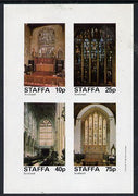 Staffa 1981 Stained Glass Church Windows imperf,set of 4 values (10p to 75p) unmounted mint