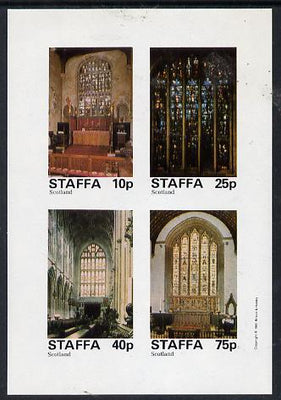 Staffa 1981 Stained Glass Church Windows imperf,set of 4 values (10p to 75p) unmounted mint