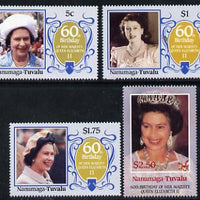 Tuvalu - Nanumaga 1986 Queen Elizabeth 60th Birthday set of 4 unmounted mint
