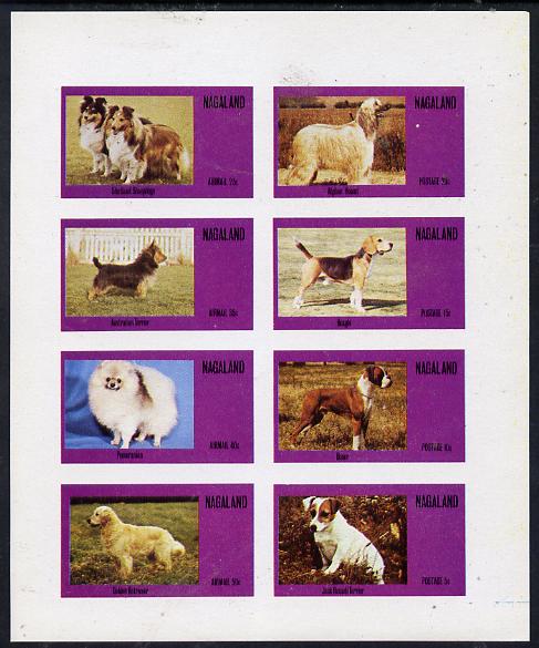 Nagaland 1973 Dogs imperf,set of 8 values (5c to 50c) unmounted mint