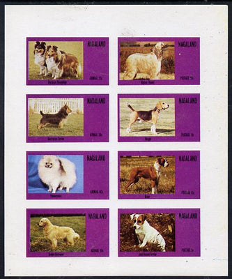 Nagaland 1973 Dogs imperf,set of 8 values (5c to 50c) unmounted mint