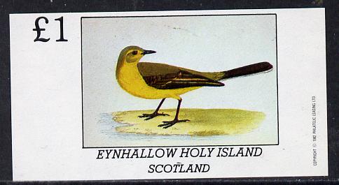 Eynhallow 1982 Yellow Wagtail imperf souvenir sheet (£1 value) unmounted mint
