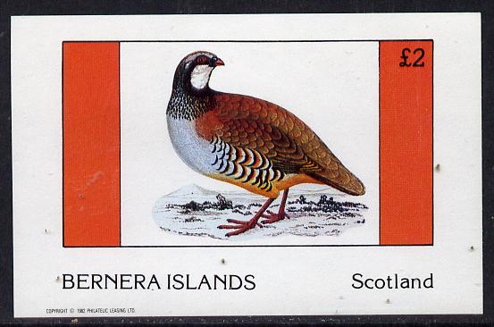 Bernera 1982 Game Birds #1 imperf deluxe sheet (£2 value) unmounted mint