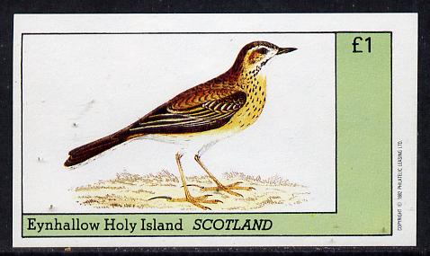Eynhallow 1982 Thrush imperf souvenir sheet (£1 value) unmounted mint