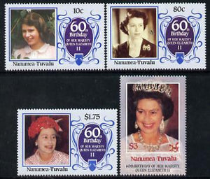 Tuvalu - Nanumea 1986 Queen Elizabeth 60th Birthday set of 4 unmounted mint
