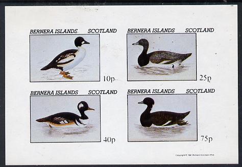 Bernera 1981 Ducks #1 imperf,set of 4 values (10p to 75p) unmounted mint