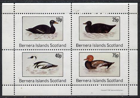 Bernera 1981 Ducks #2 perf,set of 4 values (10p to 75p) unmounted mint