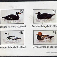 Bernera 1981 Ducks #2 imperf,set of 4 values (10p to 75p) unmounted mint