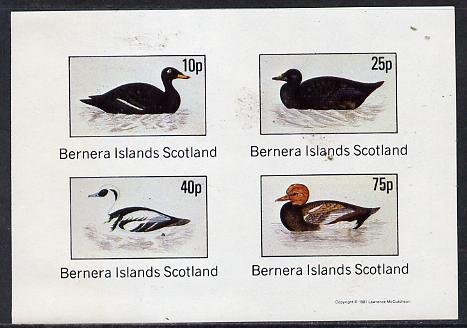 Bernera 1981 Ducks #2 imperf,set of 4 values (10p to 75p) unmounted mint