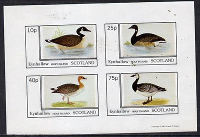 Eynhallow 1981 Ducks #1 imperf,set of 4 values (10p to 75p) unmounted mint