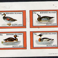 Bernera 1981 Ducks #3 imperf,set of 4 values (10p to 75p) unmounted mint
