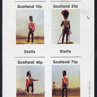 Staffa 1981 Military Uniforms imperf,set of 4 values (10p to 75p) unmounted mint