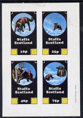 Staffa 1981 Rescue Dogs imperf,set of 4 values (10p to 75p) unmounted mint