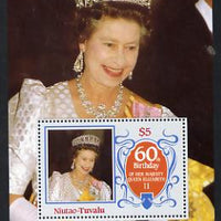 Tuvalu - Niutao 1986 Queen Elizabeth 60th Birthday $5 m/sheet unmounted mint