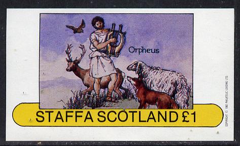 Staffa 1982 Mythology (Orpheus) imperf souvenir sheet (£1 value),unmounted mint