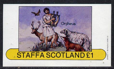 Staffa 1982 Mythology (Orpheus) imperf souvenir sheet (£1 value),unmounted mint