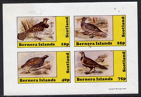 Bernera 1982 Game Birds #2 imperf,set of 4 values (10p to 75p) unmounted mint