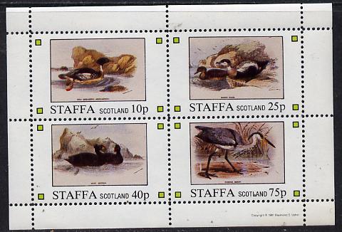 Staffa 1981 Water Birds #03 (Heron, etc) perf,set of 4 values (10p to 75p) unmounted mint